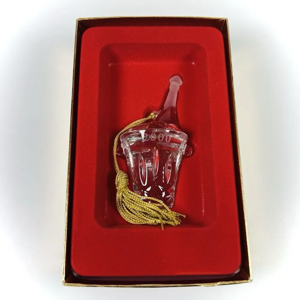 Gorham 2000 Crystal Champagne Bottle in Bucket Original Box Ornament Millennium